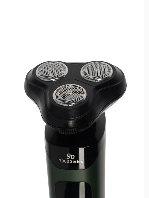 Электробритва LBR-13, роторная, 3 Вт, триммер, 3 головки, сухое бритьё, от АКБ, зелёная