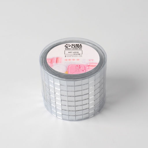 Зеркальная мозаика клеевая, 0.5×0.5 см, 8 рядов 4 см, 1±0.1 м, серебряное стекло