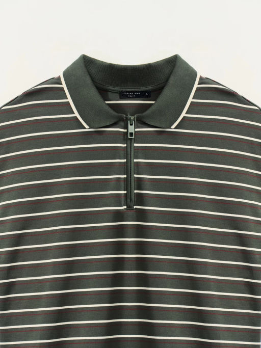 Футболка на молнии в полоску / Zarina фото 10