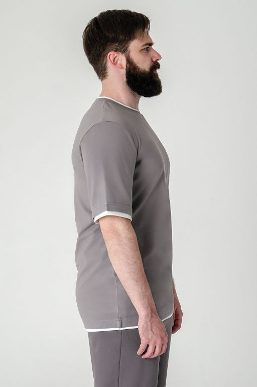 Арт. 67128/1 Футболка мужская 48-56 (5 шт) Цвет:светло-серый - Идеал фото 6