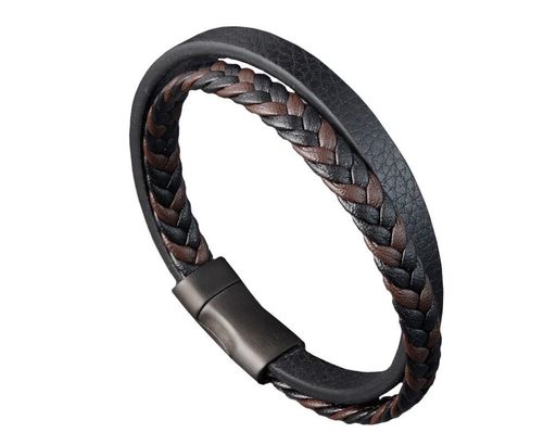 Мужской браслет из кожи, ALB-ИМ60к/ч