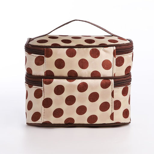 Косметичка, 2 отдела на молниях, цвет бежевый/коричневый - Simaland фото 7