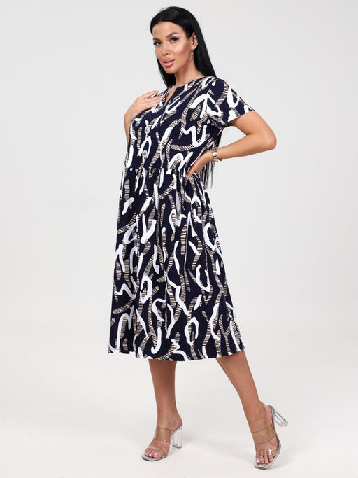 750 ЖЕНСКОЕ ПЛАТЬЕ (Темно-синий) - А-дина фото 4