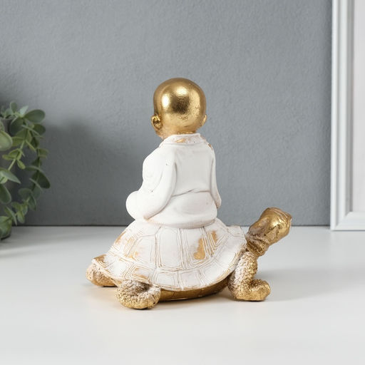 Фигурка полистоун «Маленький Будда на черепахе», 17×11×17 см