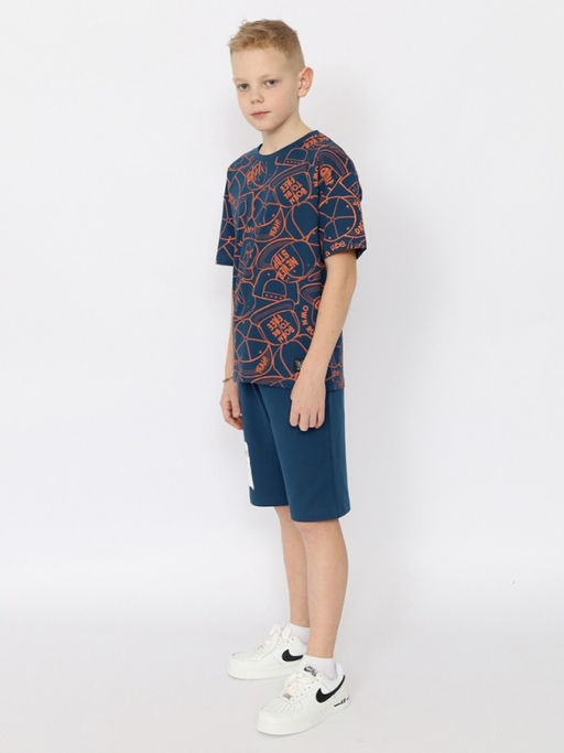 CRB wear/CSJB 63749-39-393 Футболка для мальчика,индиго-оранжевый/Ex.Cherubino фото 3