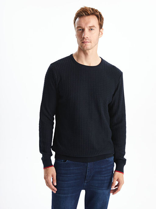 Bisiklet Yaka Erkek Triko Kazak