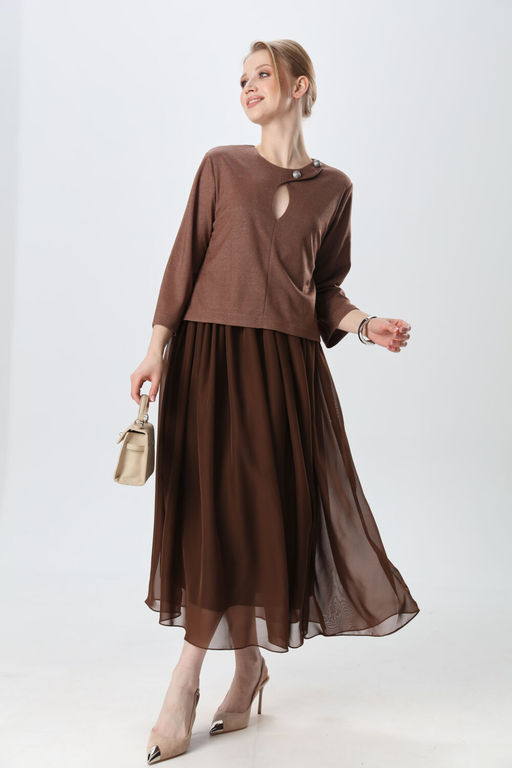 Платье NIKVA н1009-2 капучино  фото 3