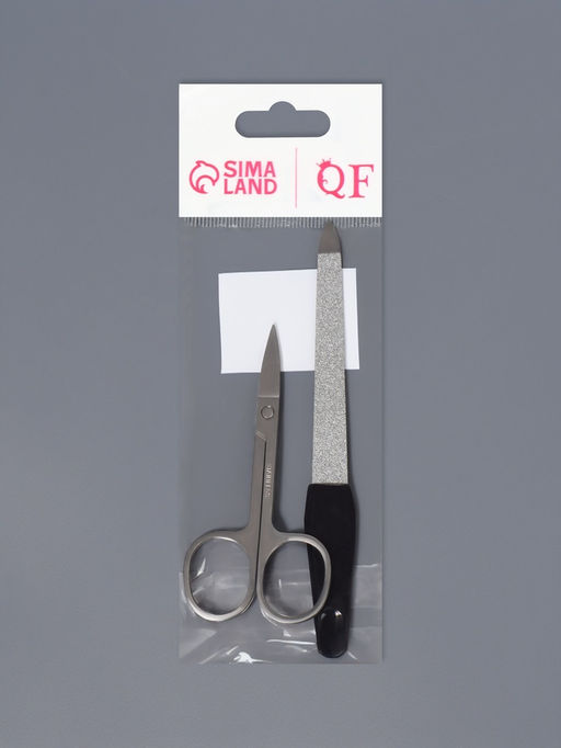 Цена за 2 шт. Набор маникюрный, 2 предмета: ножницы, металлическая пилка