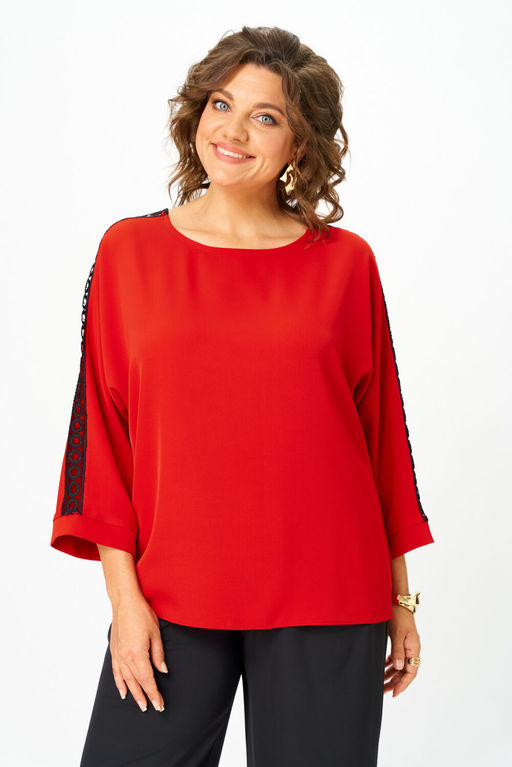 Блуза Rumoda 2274 красный дл. р.  фото 2