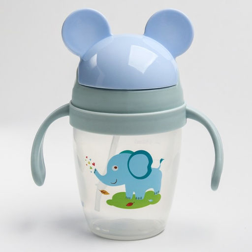 Поильник с силиконовой трубочкой 200 мл., с ручками, цвет МИКС - Simaland фото 4