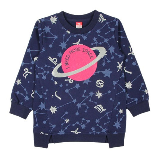 CRB wear/CWK 62509 Платье модель туника для девочки, темно-синий/Ex.Cherubino  фото 2
