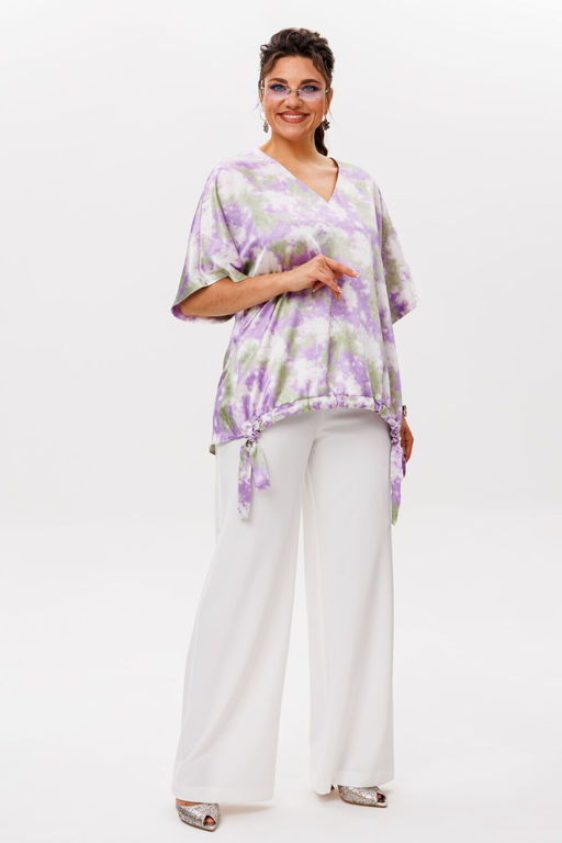 Блуза ANELLI 1606 лавандовое поле  фото 4