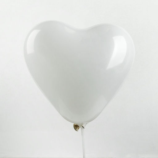 Шар латексный 12", сердце, пастель, набор 25 шт., цвет белый