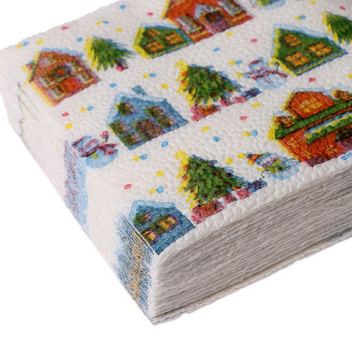 Салфетки бумажные С Новым годом: домики, однослойные, 24?24 см, 20 шт. - Страна карнавалия фото 4