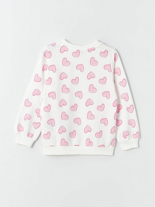 Bisiklet Yaka Bask?l? Uzun Kollu K?z ?ocuk Sweatshirt - Waikiki фото 3