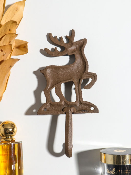 Крючок декоративный чугун "Олень - Серебряное копытце" 9,6х20,5х3,5 см