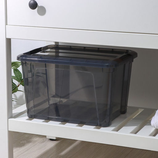 Контейнер для хранения с крышкой IDEA «Кип», 15.5 л, пластик, 37.5×28.5×23 см, чёрный/прозрачный