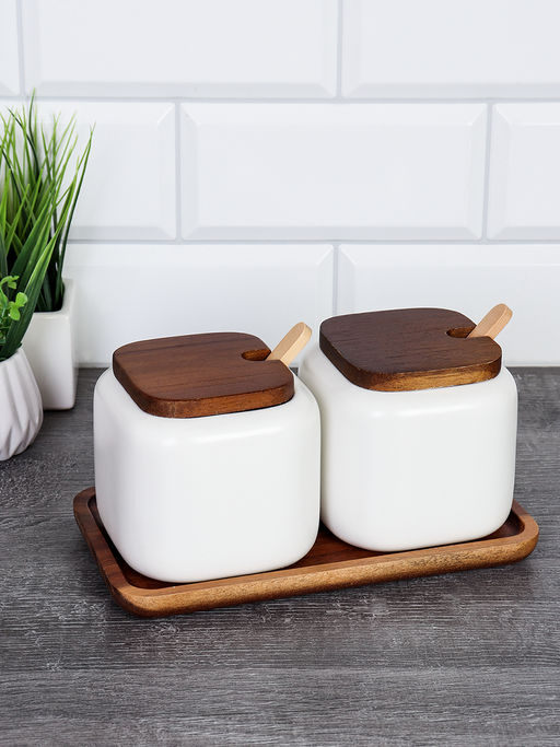 Набор для специй 2 предмета с ложкой 450 мл / CF445-2 /уп 36/ на подставке - Галеонтрейд фото 7