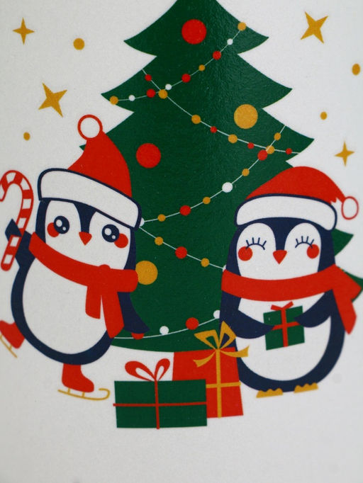 Кружка новогодняя «Пингвины», матовая широкая, 530 мл