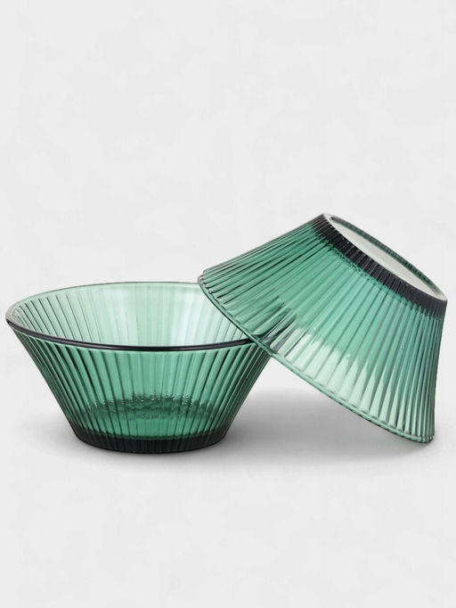 Набор посуды Вино Верде, 5 предметов: 2 стакана 330 мл, 2 тарелки 280 мл, салатник 1.6 л, стекло, зелёные - Simaland фото 3