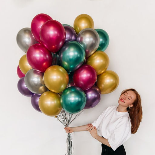 Набор воздушных шаров «Яркий», латекс, хром, 50 шт.
