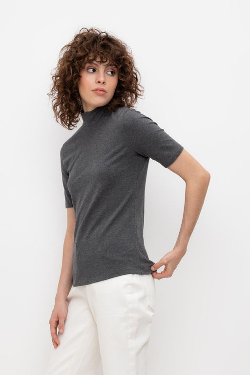 Джемпер Very Neat ЕВТ 3262 из хлопка с эластаном темно-серый  фото 3