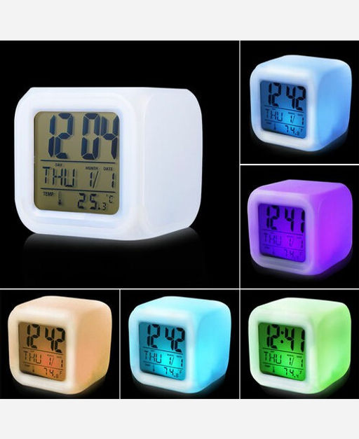 Будильник Куб с меняющейся подсветкой 903127 - Yiwu youda import & export co фото 6