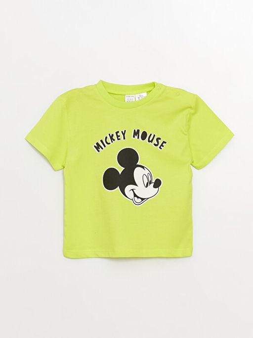 Bisiklet Yaka K?sa Kollu Mickey Mouse Bask?l? Erkek Bebek Ti??rt ve ?ort 2li Tak?m - Waikiki фото 2