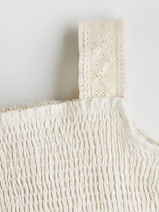 Kare Yaka K?z ?ocuk Bluz ve ?ort 2li