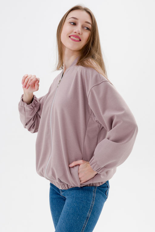 Бомбер из коттон фита кофе макси - Амадэль фото 6