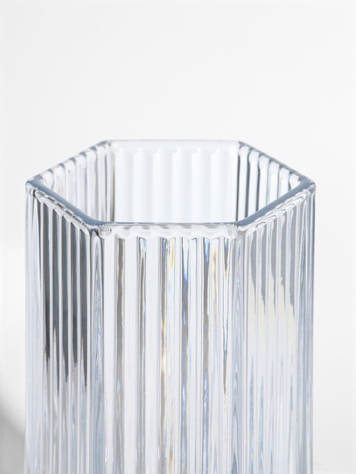 Ваза для цветов «Эдисон», линии, 28×13.5 см, стекло, прозрачная