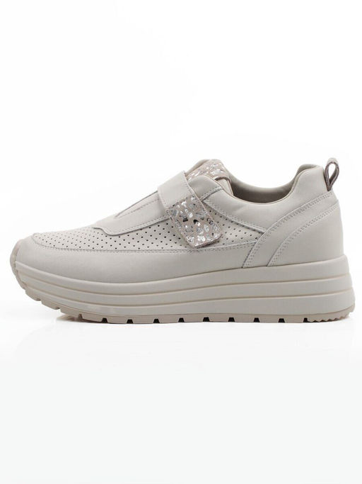 03-A1012-2A LT. BEIGE Кроссовки женские (натуральная кожа)