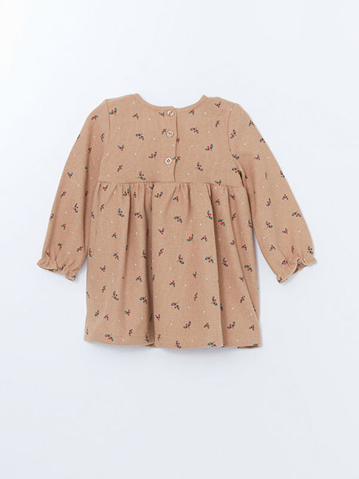 Bisiklet Yaka Uzun Kollu ?i?ekli K?z Bebek Elbise - Waikiki фото 3