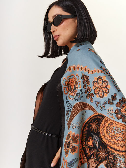 в составе ШЕРСТЬ и КАШЕМИР Большой, мягкий, теплый двусторонний палантин - Tantino фото 7