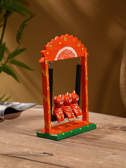 Сувенир интерьерный «Кошки на качелях», 19×24 см, дерево