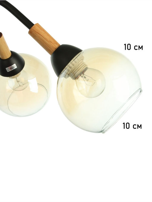 Люстра потолочная BayerLux «Гундер», 5хЕ27, 40 Вт, черный, 57×57×25 см