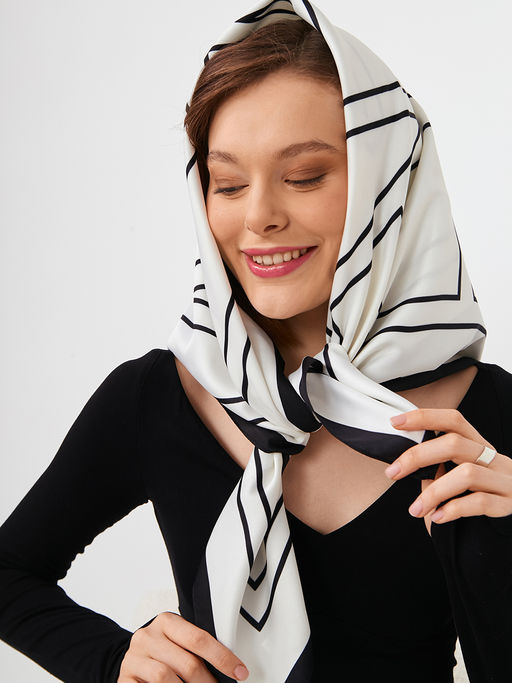 Большой, мягкий, тонкий и очень нежный двусторонний платок с рисунком. - Tantino фото 12