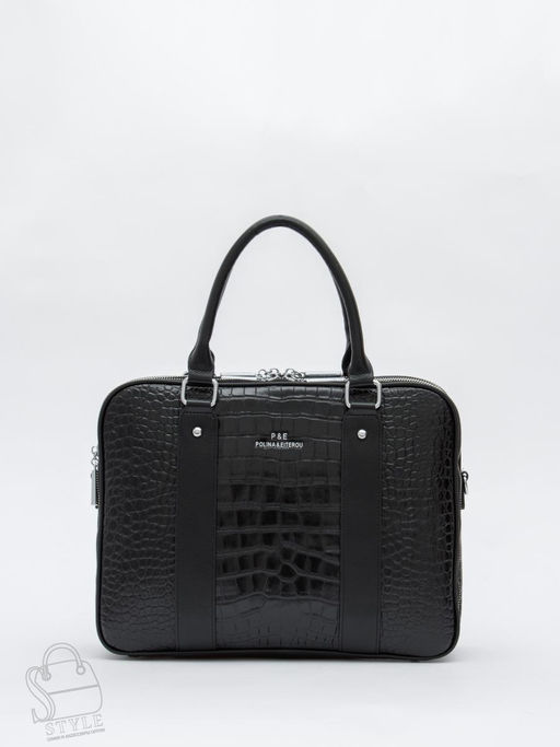 Сумка женская кожаная 2457Y black Polina&Eiterou