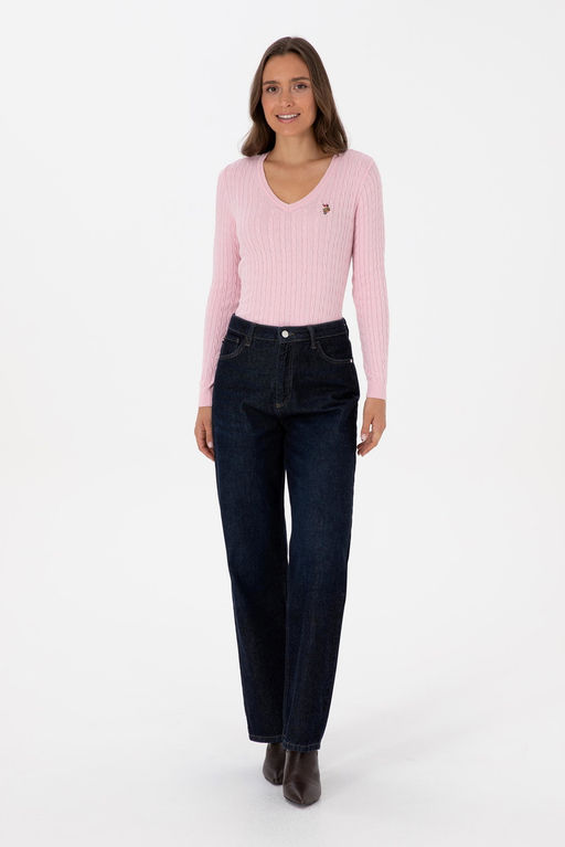 Kad_n A__k Pembe V Yaka Basic Kazak - U.s. polo assn фото 4