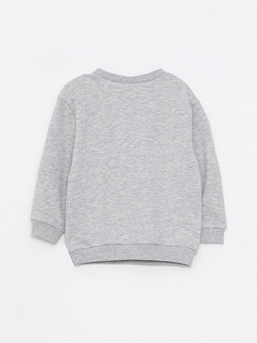 Bisiklet Yaka Uzun Kollu Bask?l? Pamuklu Erkek Bebek Sweatshirt - Waikiki фото 2