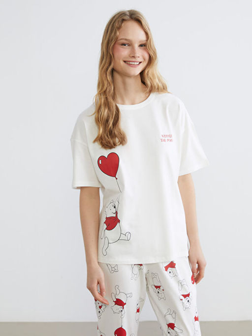 Winnie the Pooh Bask?l? Kad?n Pijama Tak?m