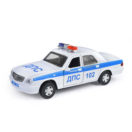 Машина металл ГАЗ -31105 «Волга» Полиция 12,3 см, (дв, баг, свет-звук) инерц., в коробке