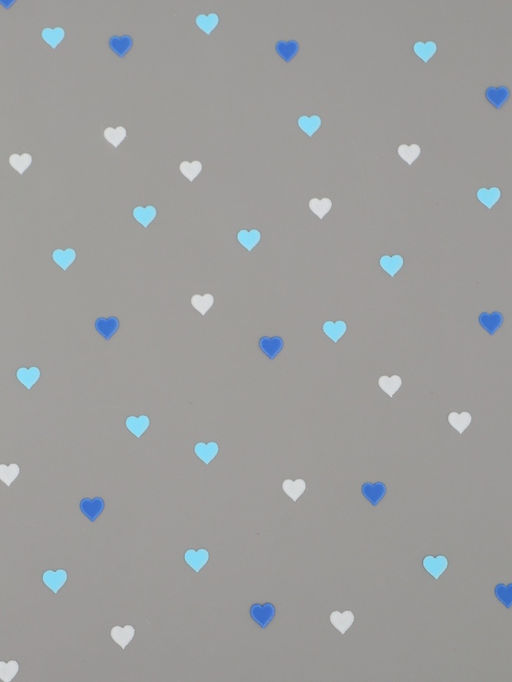 Плёнка для цветов «Сердечки конфетти», прозрачный/сине-голубой, 0.7×7.6 м, 40 мкм, 200 г