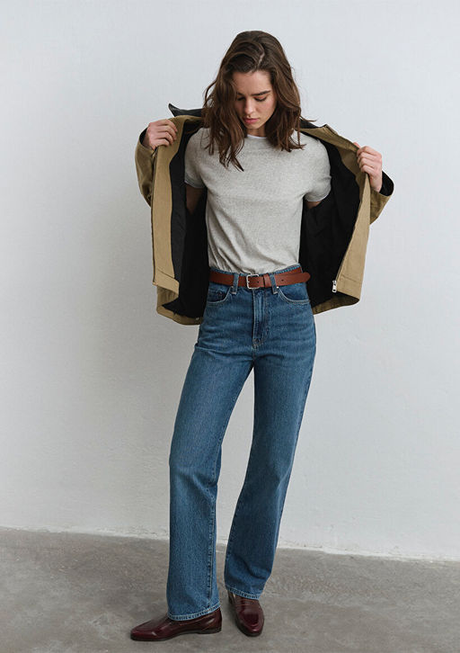 Sky Classic Denim Puslu Koyu Mavi Jean Pantolon