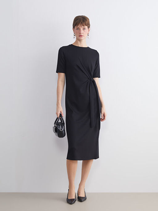 Bisiklet Yaka B?zg?l? Elbise