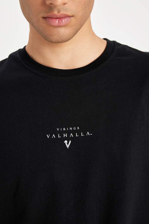 Футболка свободного кроя Vikings Valhalla с круглым вырезом и короткими рукавами - Defacto фото 6