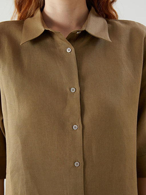 Oversize %100 Keten Kad?n G?mlek