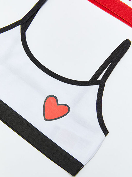 Bask?l? Pamuklu K?z ?ocuk B?stiyer 2li - Waikiki фото 2