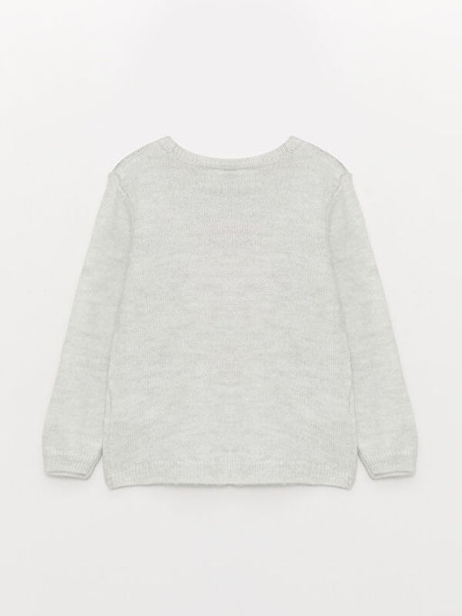 Bisiklet Yaka Desenli Uzun Kollu K?z ?ocuk Triko Kazak - Waikiki фото 2