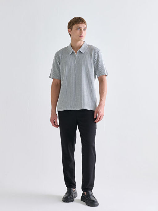 Polo Yaka ?izgili Penye Erkek Ti??rt